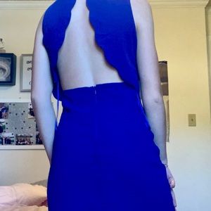 Navy blue mini dress.